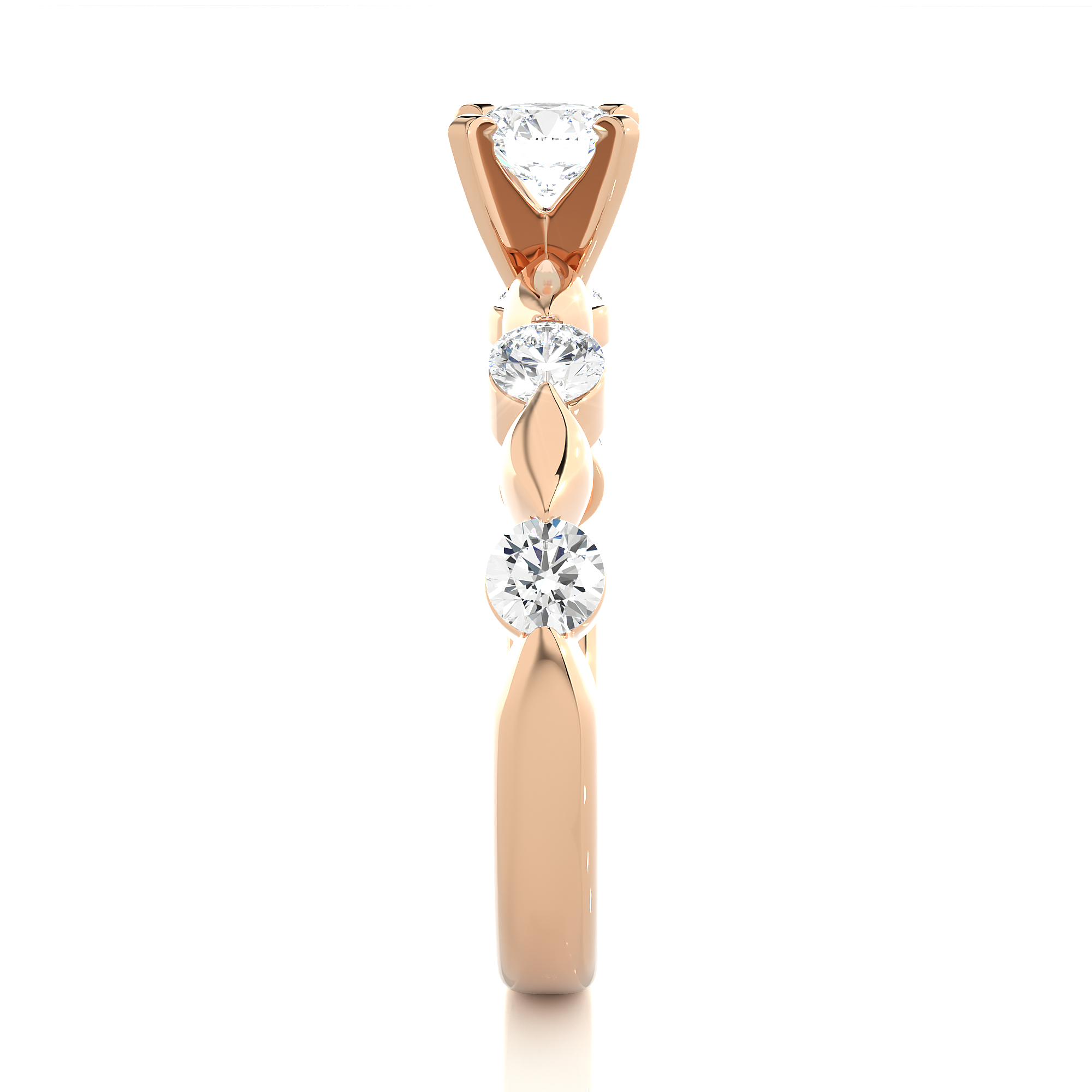 0.91 Carat G Color VS1 Clarity Diamond Studded Natural Diamond Ring.